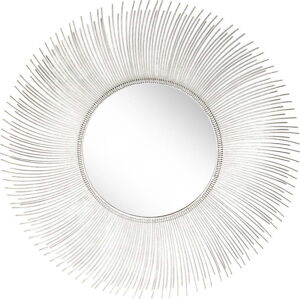 Nástěnné zrcadlo s kovovým rámem ve stříbrné barvě Westwing Collection Lilly, ø 90 cm