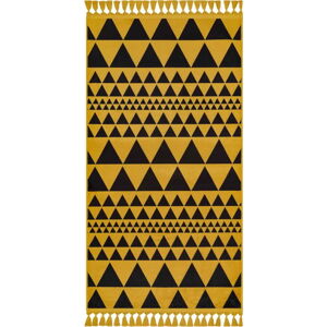 Žlutý pratelný koberec 200x100 cm - Vitaus