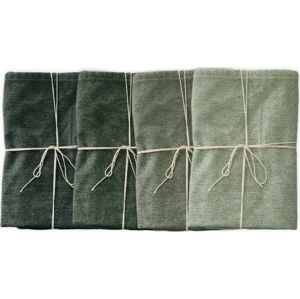 Sada 4 látkových ubrousků s příměsí lnu Linen Couture Green Gradient, 43 x 43 cm