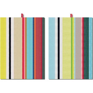 Sada 2 bavlněných utěrek Remember Green Stripes, 70 x 50 cm