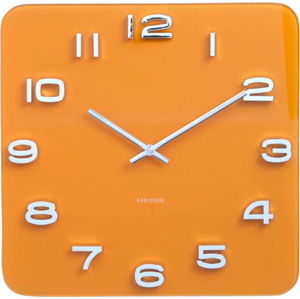 Oranžové hodiny Karlsson Vintage, 35 x 35 cm