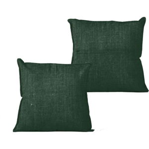 Zelený polštář Linen Couture Moss, 45 x 45 cm