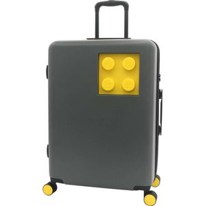 Šedo-žlutý dětský kufr na kolečkách se zámkem LEGO® Urban 24
