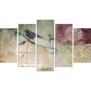 Vícedílný obraz Birdie On The Branch, 110 x 60 cm
