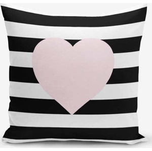 Povlak na polštář s příměsí bavlny Minimalist Cushion Covers Striped Pink, 45 x 45 cm