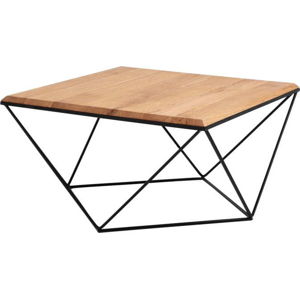 Konferenční stolek s černým podnožím a deskou z masivního dubu Custom Form Daryl, šířka 80 cm