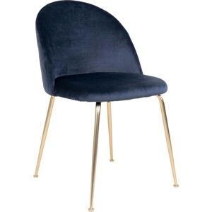 Sametové jídelní židle v modro-zlaté barvě v sadě 2 ks Geneve – House Nordic
