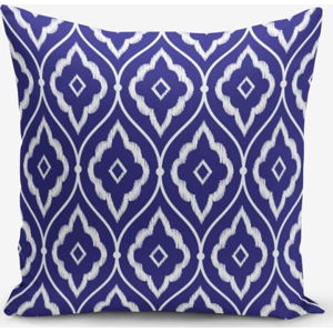 Povlak na polštář s příměsí bavlny Minimalist Cushion Covers Blue Ethnic Modern, 45 x 45 cm