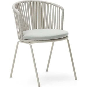 Bílá kovová zahradní židle Saconca – Kave Home