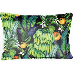 Zelený sametový polštář Velvet Atelier Banana, 50 x 35 cm
