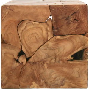 Příruční stolek z teakového dřeva HSM collection Cube, 40 x 40 cm