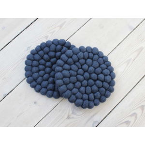 Tmavě modrý kuličkový podtácek z vlny Wooldot Ball Coaster, ⌀ 20 cm
