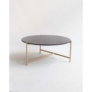 Konferenční stolek s černým mramorovou deskou Velvet Atelier, ø 80 cm