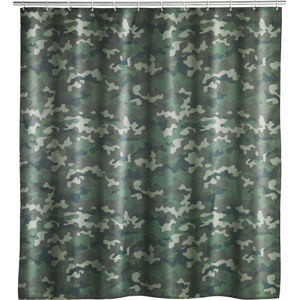 Pratelný sprchový závěs Wenko Camouflage, 180 x 200 cm