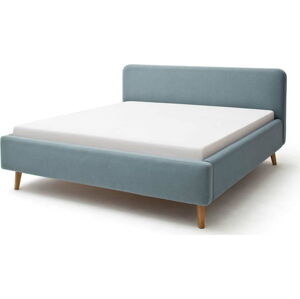 Modrošedá čalouněná dvoulůžková postel 180x200 cm Mattis – Meise Möbel