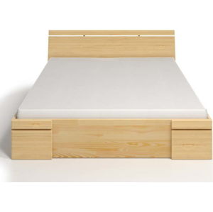 Dvoulůžková postel z borovicového dřeva se zásuvkou SKANDICA Sparta Maxi, 200 x 200 cm