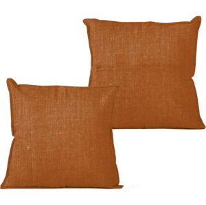 Oranžový polštář Linen Couture Terracota, 45 x 45 cm