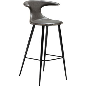 Šedá barová židle s koženkovým sedákem DAN-FORM Denmark Flair