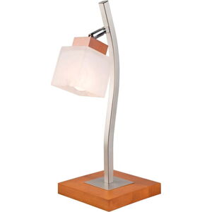 Hnědá stolní lampa se skleněným stínidlem, výška 45 cm Dana – LAMKUR