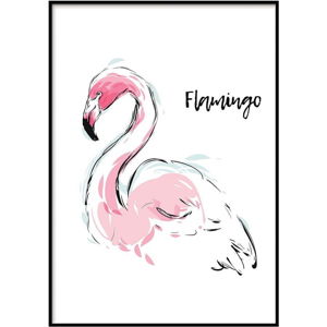 Plakát DecoKing Flamingo Aquarelle, 100 x 70 cm