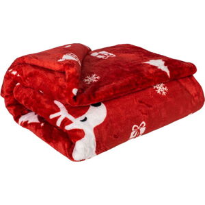 Červená vánoční deka z mikroplyše 200x150 cm Dasher - My House