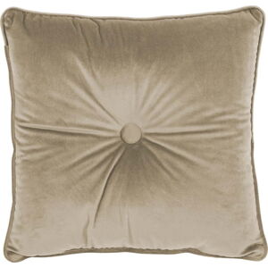 Béžový polštář Tiseco Home Studio Velvet Button, 45 x 45 cm