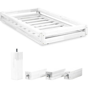 Set bílé zásuvky pod postel a 4 prodloužených nohou Benlemi, pro postel 90 x 180 cm