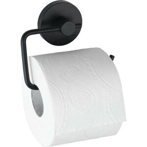 Černý držák na toaletní papír Wenko Vacuum-Loc® Milazzo