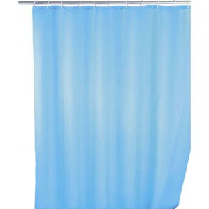 Světle modrý sprchový závěs s protiplísňovou povrchovou úpravou Wenko, 180 x 200 cm