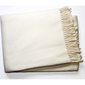 Krémový pléd s podílem bavlny Euromant Basics, 140 x 180 cm