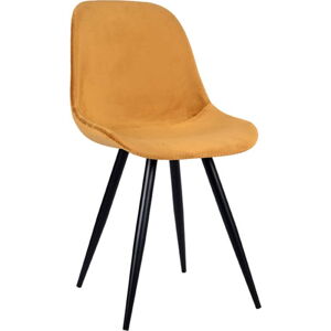 Sametové jídelní židle v hořčicové barvě v sadě 2 ks Capri – LABEL51