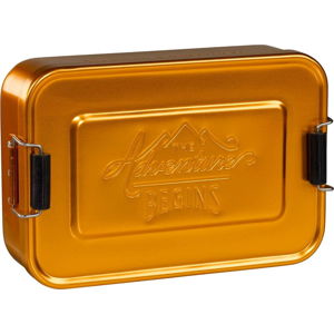 Hliníkový box na svačinu ve zlaté barvě Gentlemen's Hardware Gold Tin, 120 x 101 x 30 mm