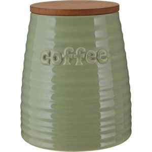 Zelená dóza na kávu s bambusovým víkem Premier Housewares Winnie, 950 ml