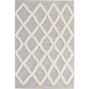 Šedý koberec Mint Rugs Handira Grid, 230 x 155 cm
