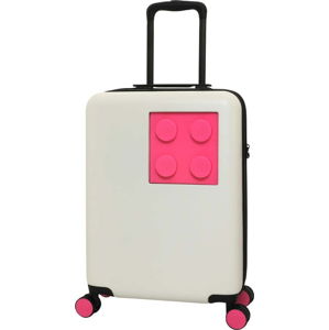 Bílo-růžový dětský kufr na kolečkách se zámkem LEGO® Urban 20