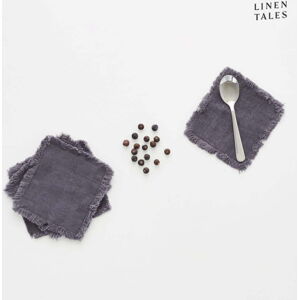 Tmavě šedé látkové podtácky v sadě 4 ks – Linen Tales