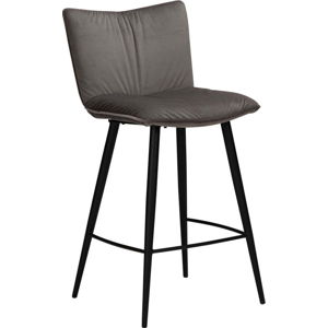 Šedá sametová barová židle DAN-FORM Denmark Join, výška 93 cm