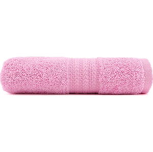 Růžový ručník z čisté bavlny Sunny, 70 x 140 cm