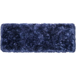 Tmavě modrý koberec z ovčí vlny Royal Dream Zealand Long, 70 x 190 cm
