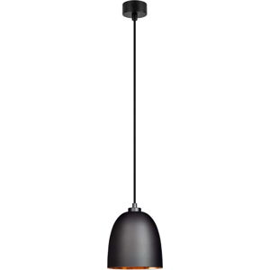 Černé závěsné svítidlo s vnitřkem v měděné barvě Sotto Luce Awa Matte