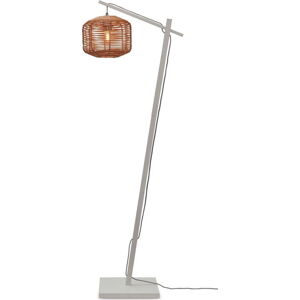 Stojací lampa s ratanovým stínidlem v bílo-přírodní barvě (výška 150 cm) Tanami – Good&Mojo