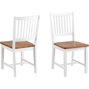 Hnědo-bílá jídelní židle z kaučukového dřeva Actona Brisbane