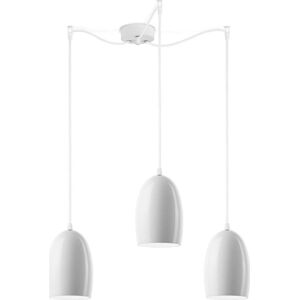 Bílé trojramenné závěsné svítidlo Sotto Luce UME S Glossy, ⌀ 14 cm