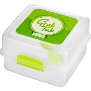 Set 2 svačinových boxů se zeleným víkem Premier Housewares Grub Tub, 13,5 x 10 cm