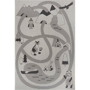 Šedý dětský koberec Ragami Animals, 120 x 170 cm