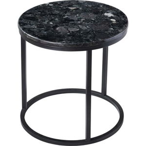 Černý žulový stolek s podnožím v černé barvě RGE Crystal, ⌀ 50 cm