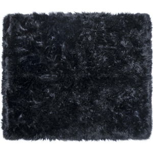 Černý koberec z ovčí kožešiny Royal Dream Zealand Sheep, 130 x 150 cm
