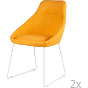 Sada 2 žlutých jídelních židlí sømcasa Alba