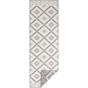 Šedo-krémový venkovní koberec Bougari Malibu, 80 x 250 cm