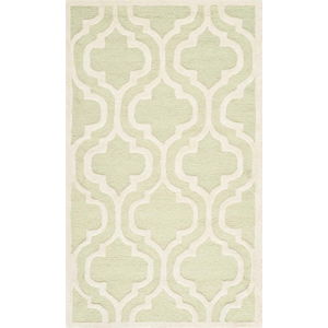Zeleno-bílý vlněný koberec Safavieh Lola, 152 x 91 cm